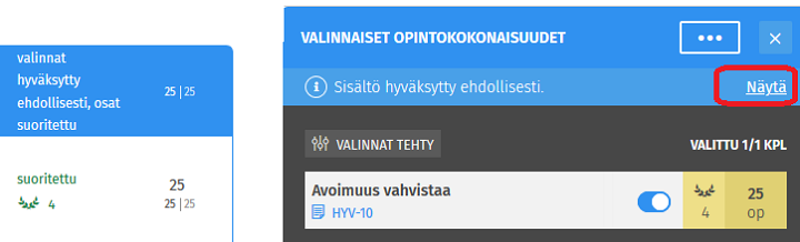 Kuvakaappaus Sisun käyttöliittymästä.