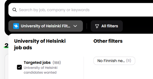 Targeted jobs selection ticked.