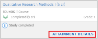 Attainment details button