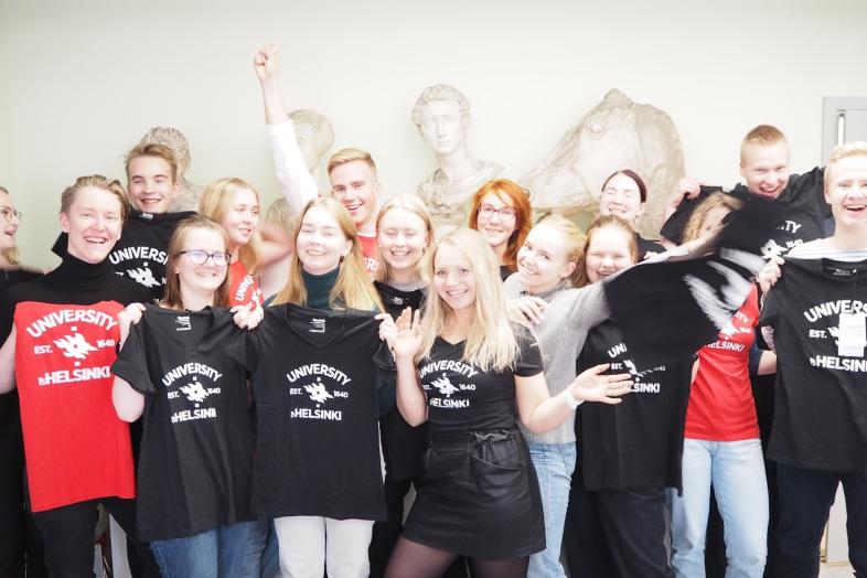Group of cheerful students of University of Helsinki