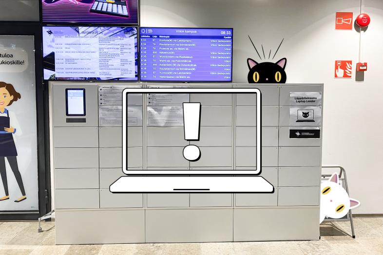 Kuva Viikin Infokeskuksen Läppärilainaamoautomaatista.