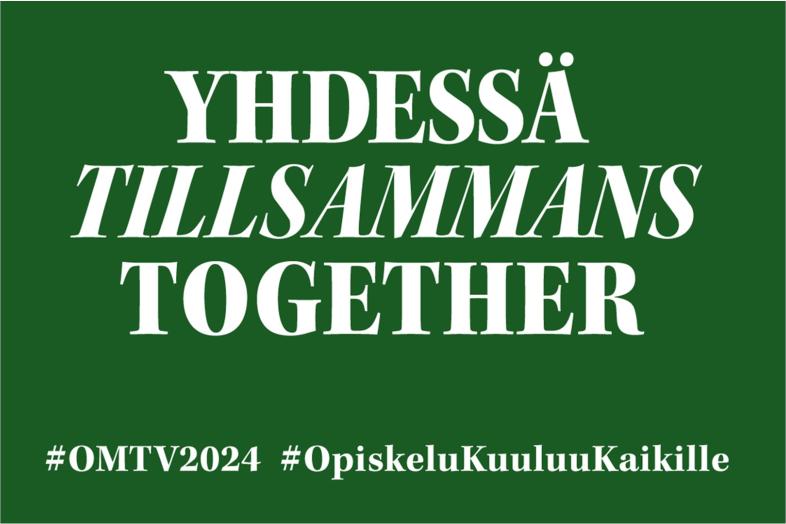 Together text on green base. 