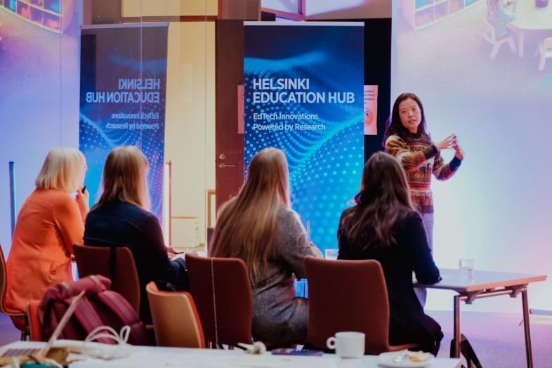 Audience listening to a lecture.