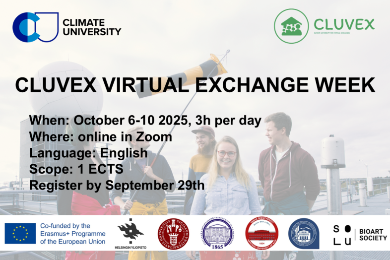 Cluvex virtuella börsaffisch, med samma information som i informationstexten.