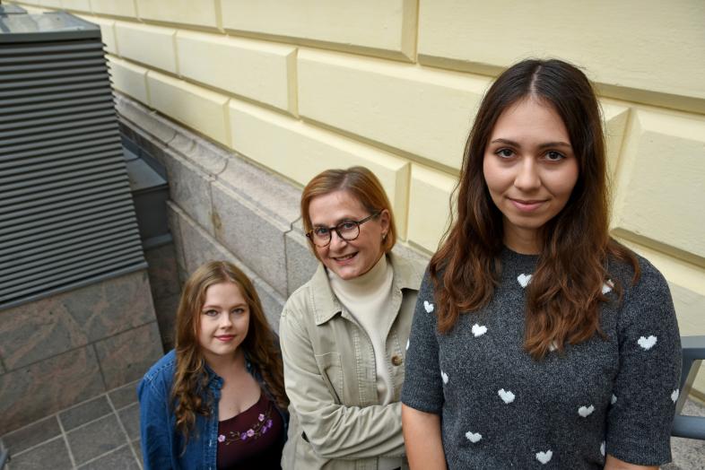 From left to right, Elina Kivari, Sanna Antinluoma and Martina Stankoska.