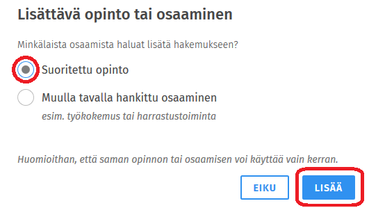 Kuva Sisun käyttöliittymästä