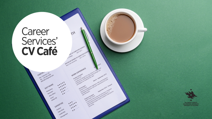 CV ja kahvikuppi