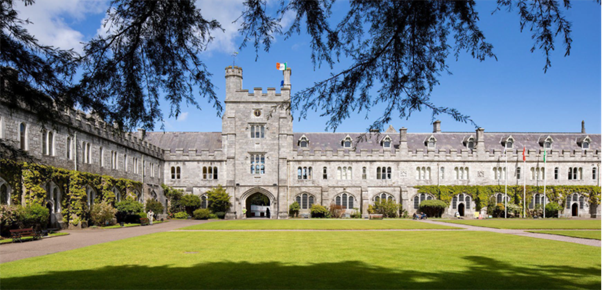 University of Cork, an old stone building with lawn
